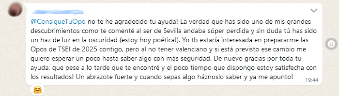 Testimonial de una clienta